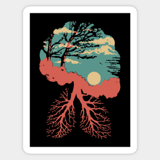 Lungs of the Earth - Surreal Environmental Nature Art Sticker